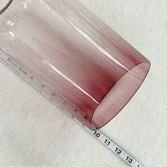 Anthro Ombre Glass Cloche Hurricane Candle Holder Blush Amber - Picture 10 of 16